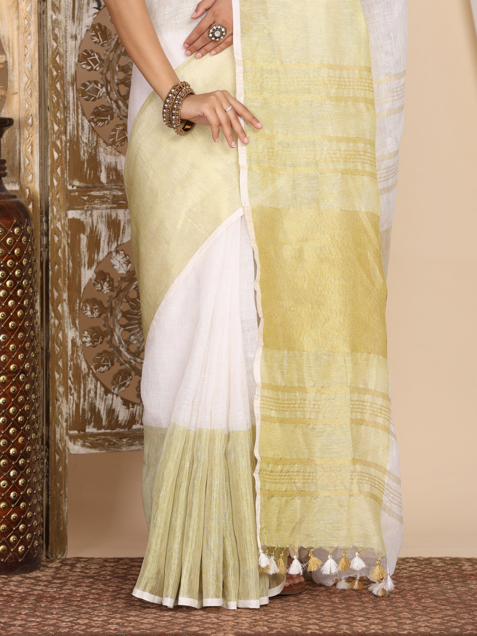 Pure White Linen Fabric - Image 3