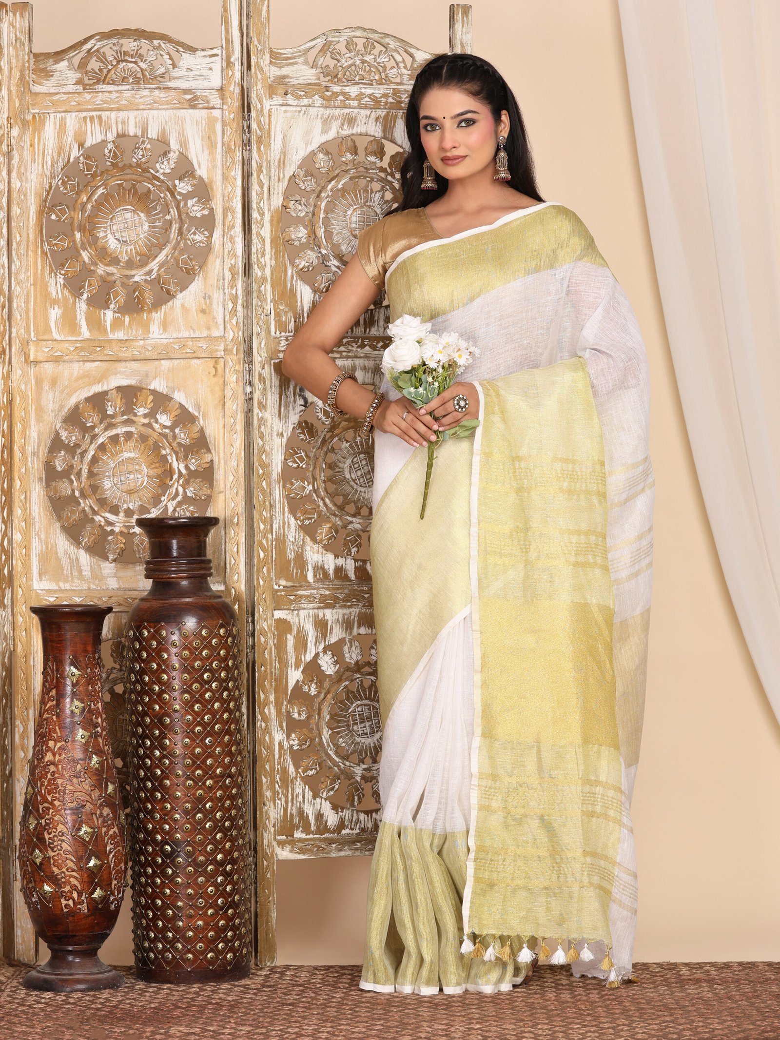 Pure White Linen Fabric - Image 8