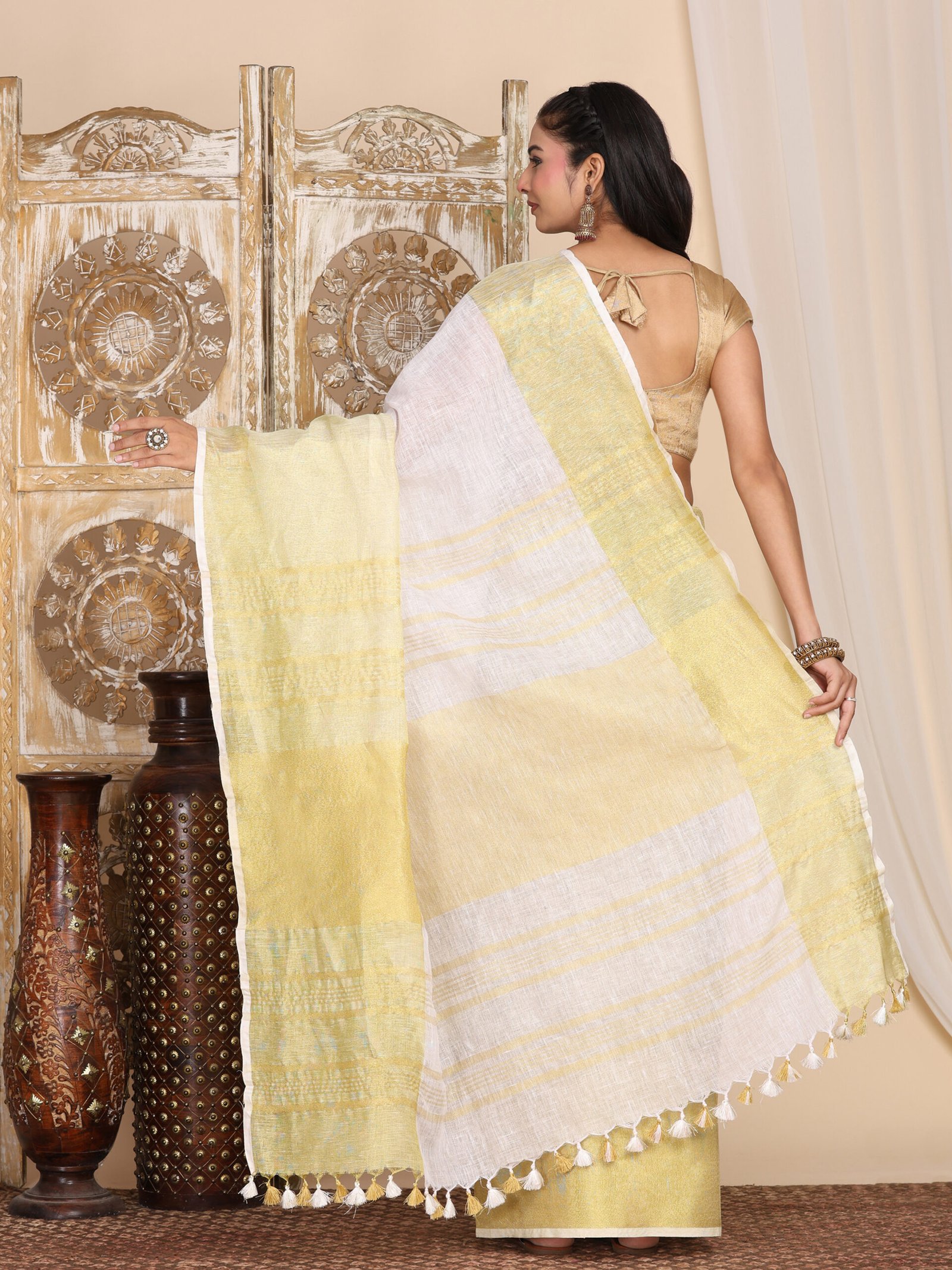 Pure White Linen Fabric - Image 7