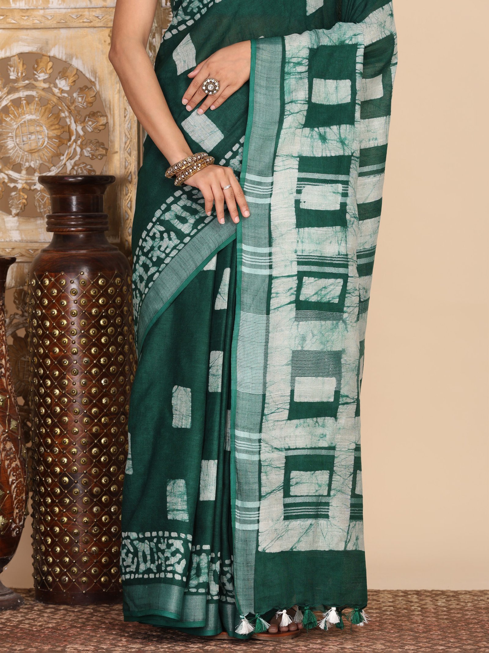 Print Linen Cotton Fabric - Image 5