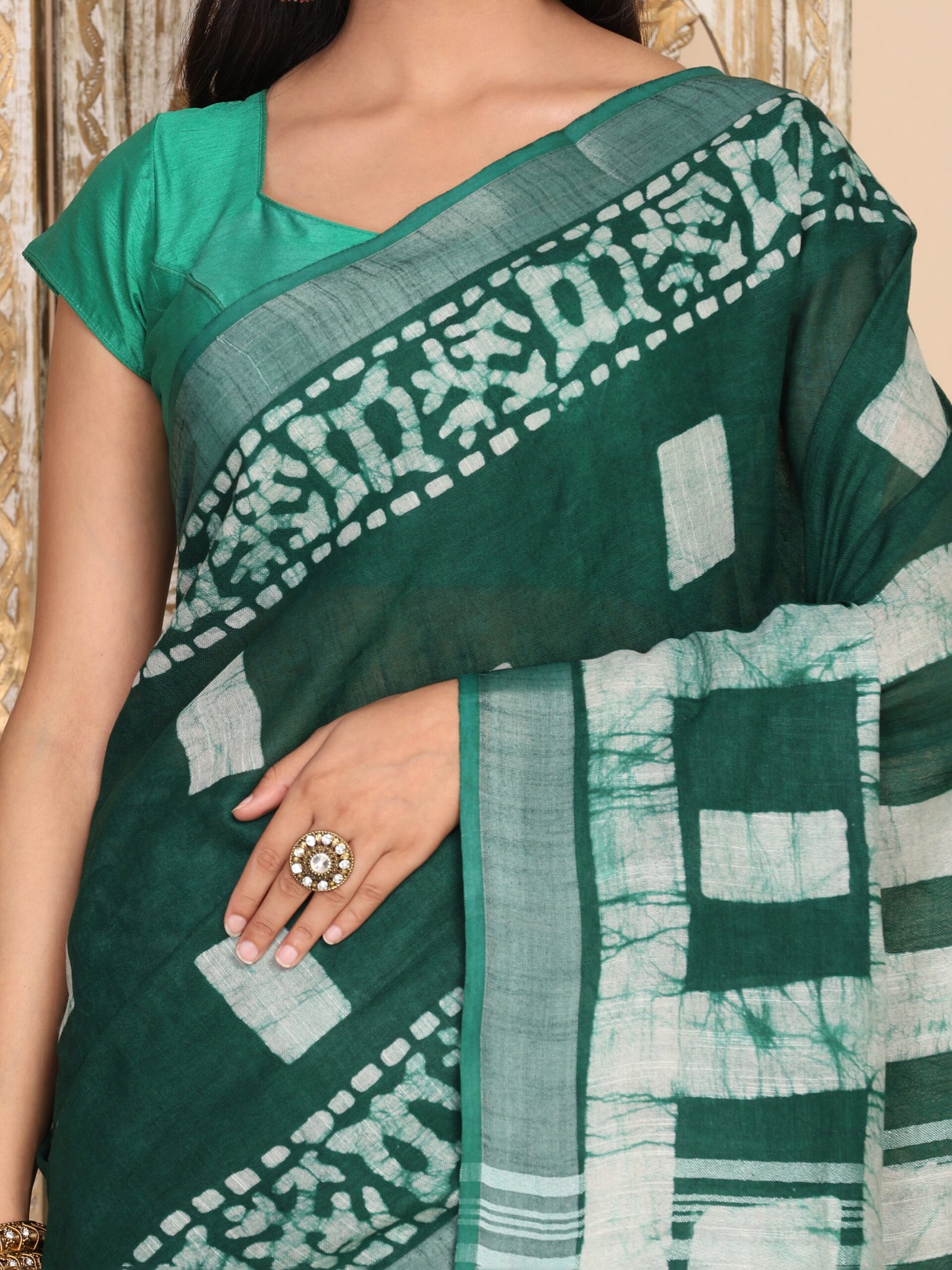 Print Linen Cotton Fabric - Image 4