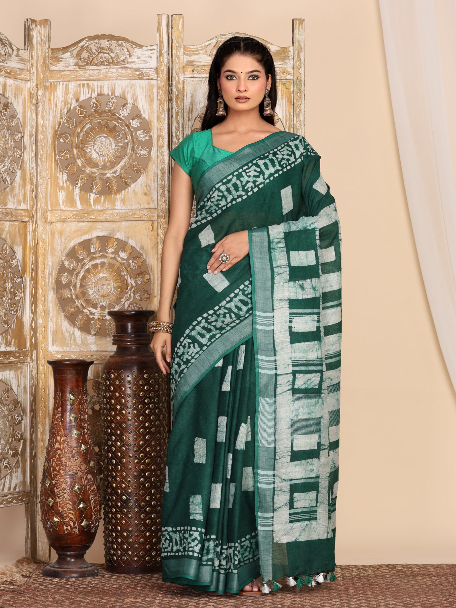 Print Linen Cotton Fabric - Image 7