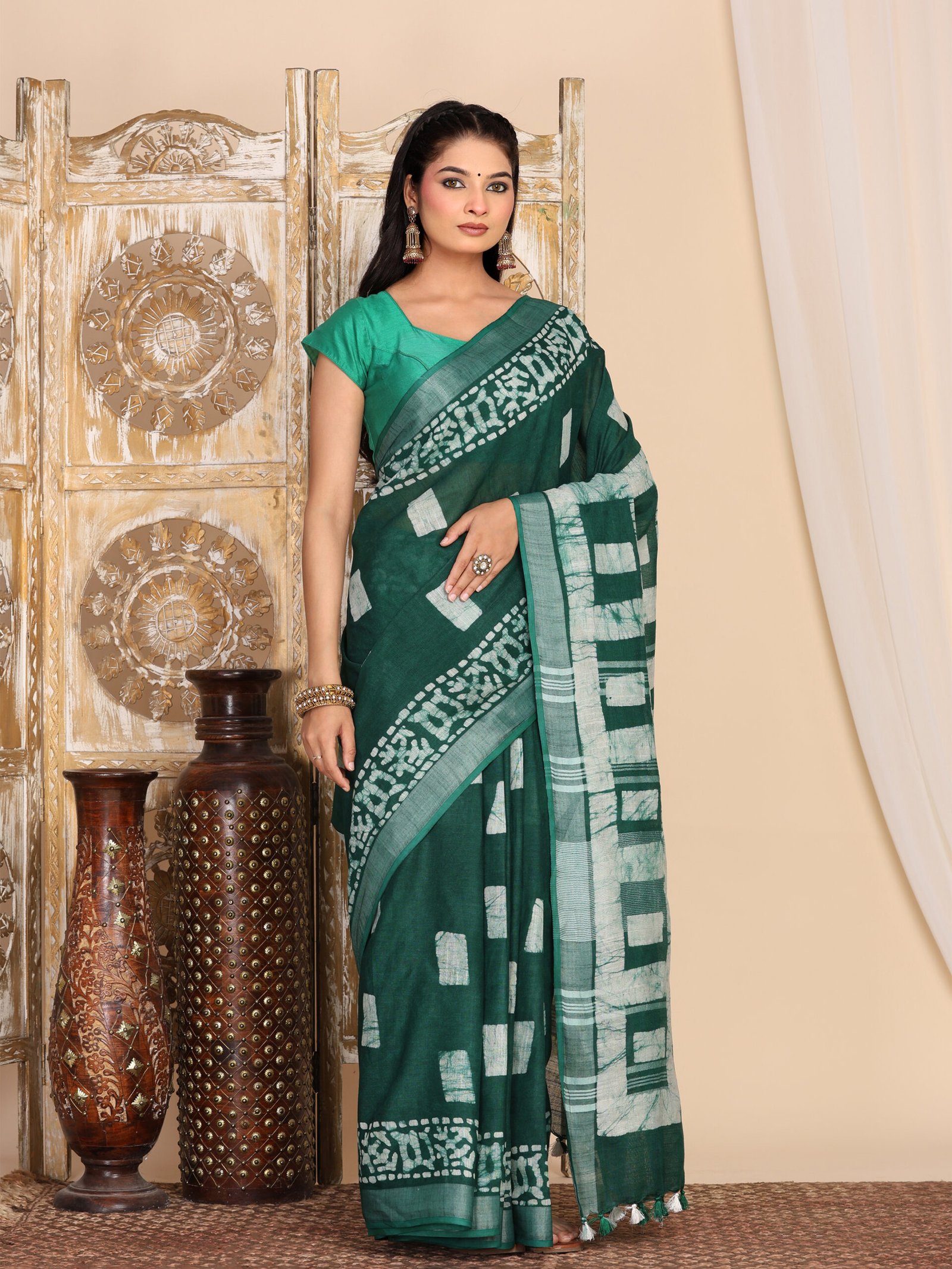 Print Linen Cotton Fabric - Image 10