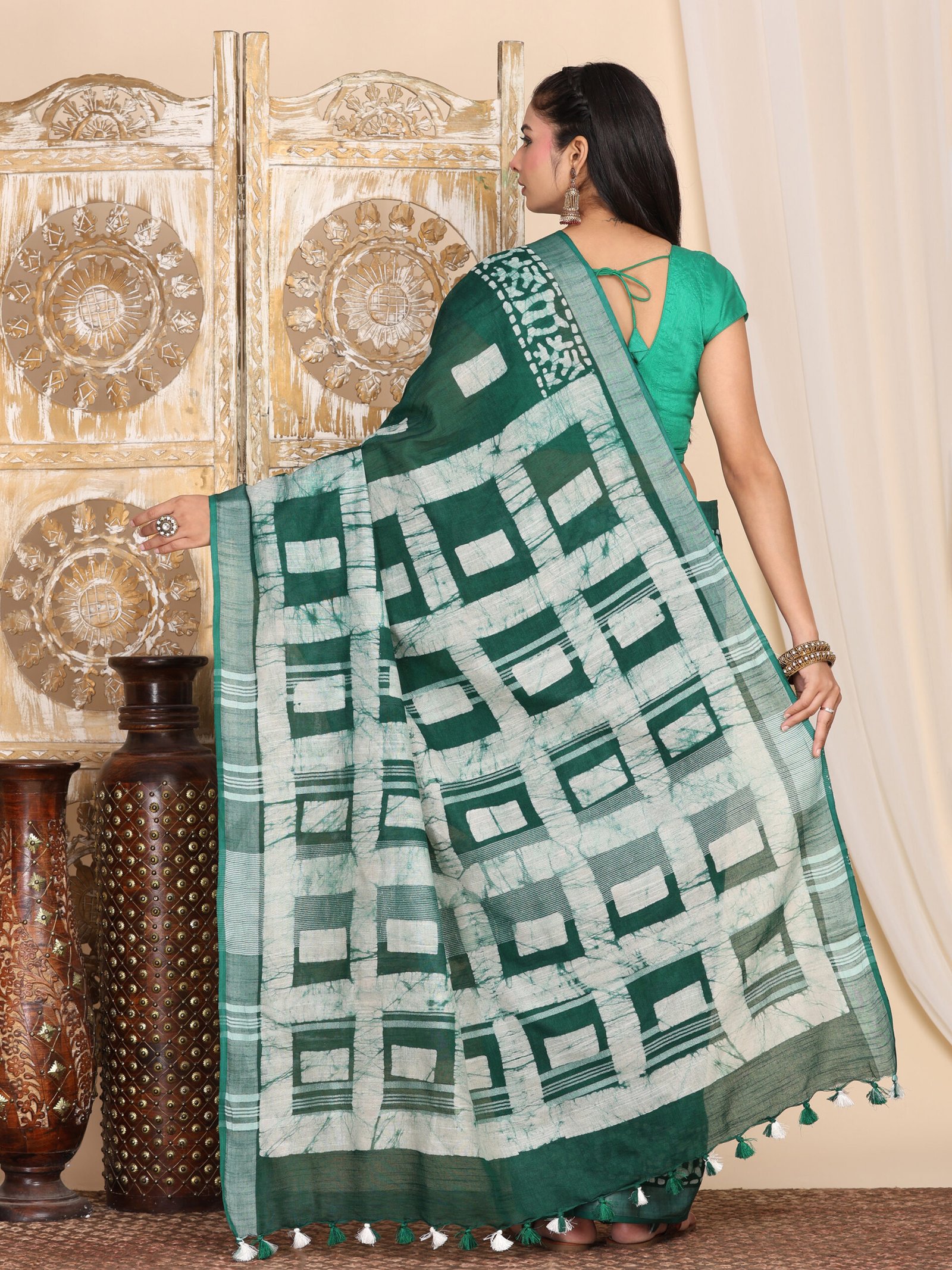 Print Linen Cotton Fabric - Image 8