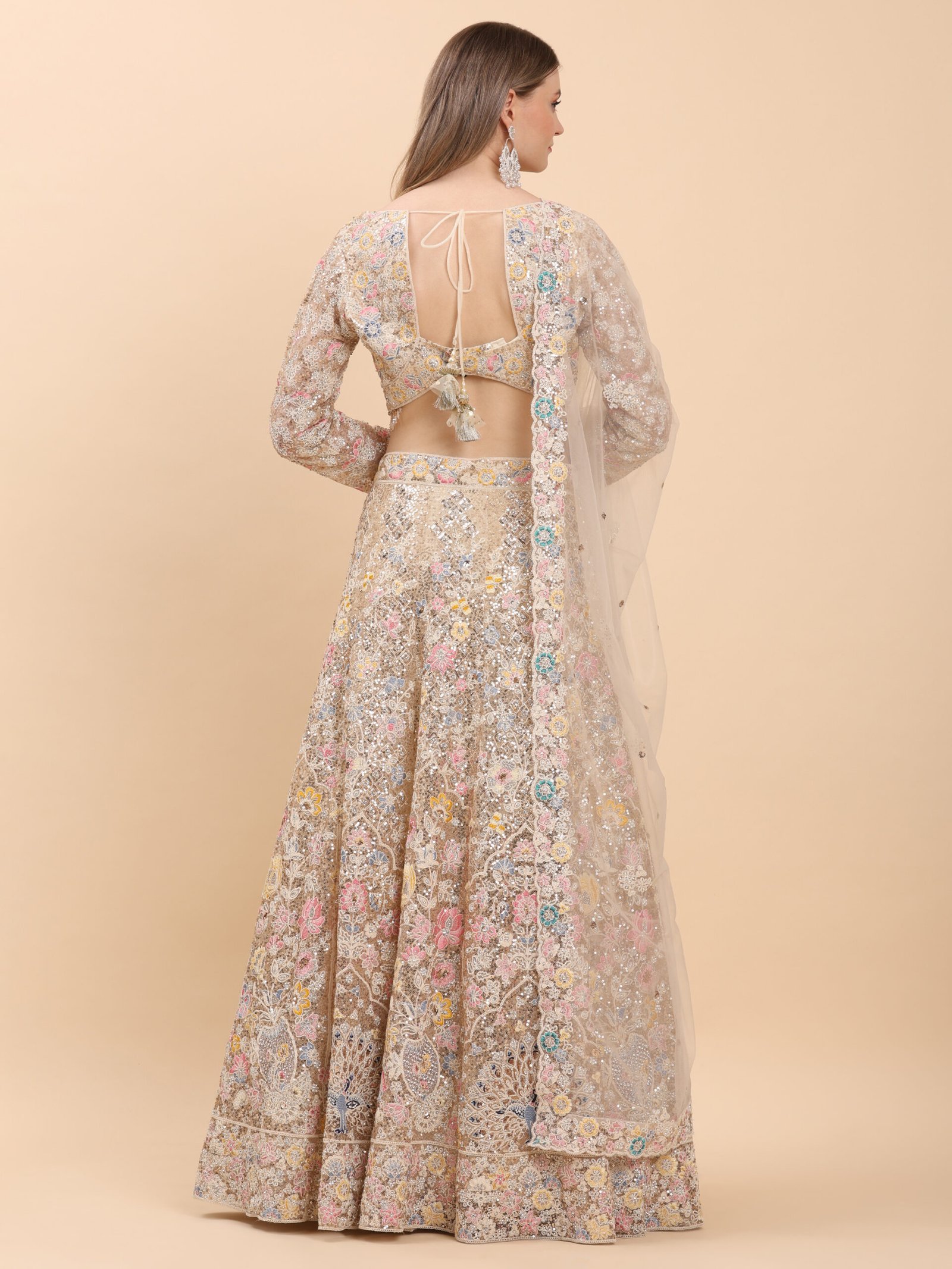 Ivory Blossom Enchanted Bridal Lehenga - Image 5