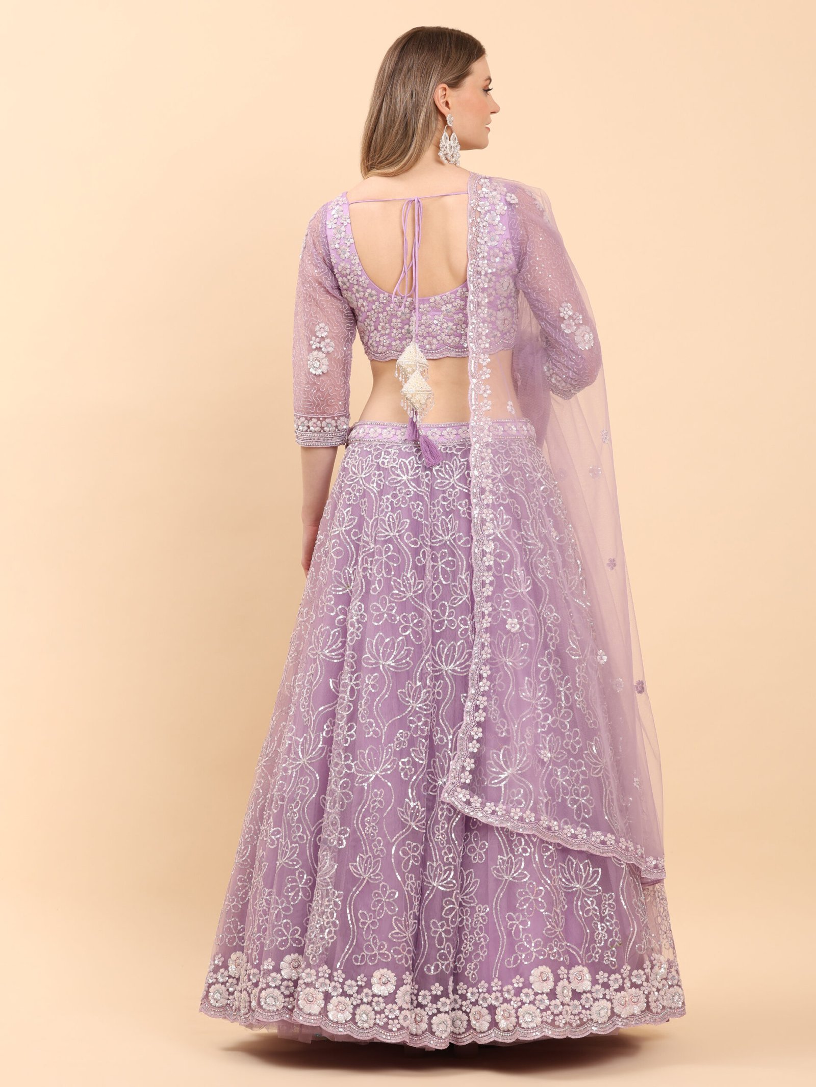 Lavender Petal Dream Embroidered Lehenga - Image 7