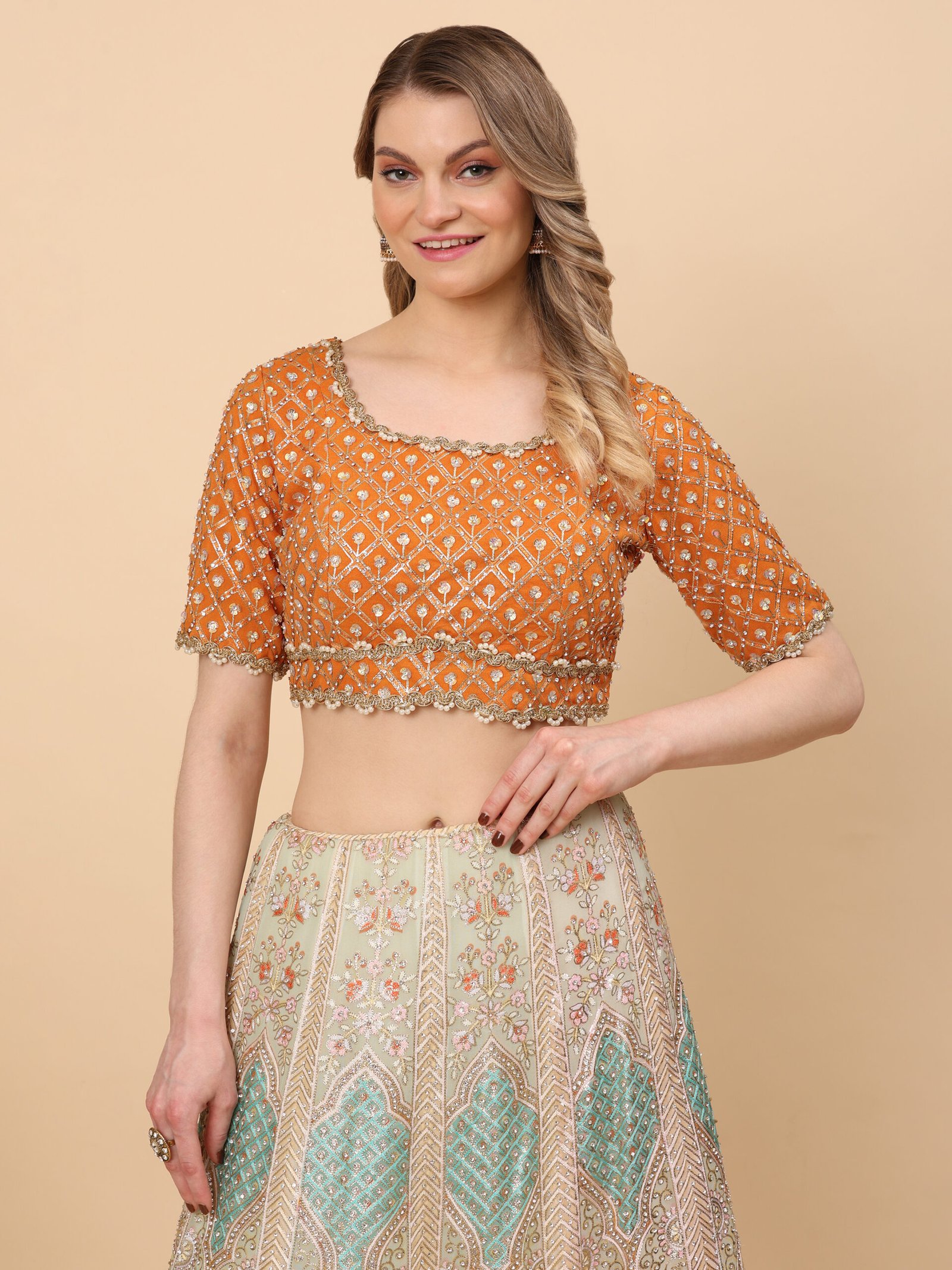 Sunset Glow Embroidered Lehenga - Image 2