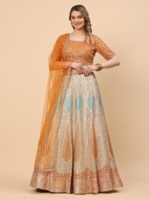 Sunset Glow Embroidered Lehenga