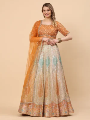 Sunset Glow Embroidered Lehenga