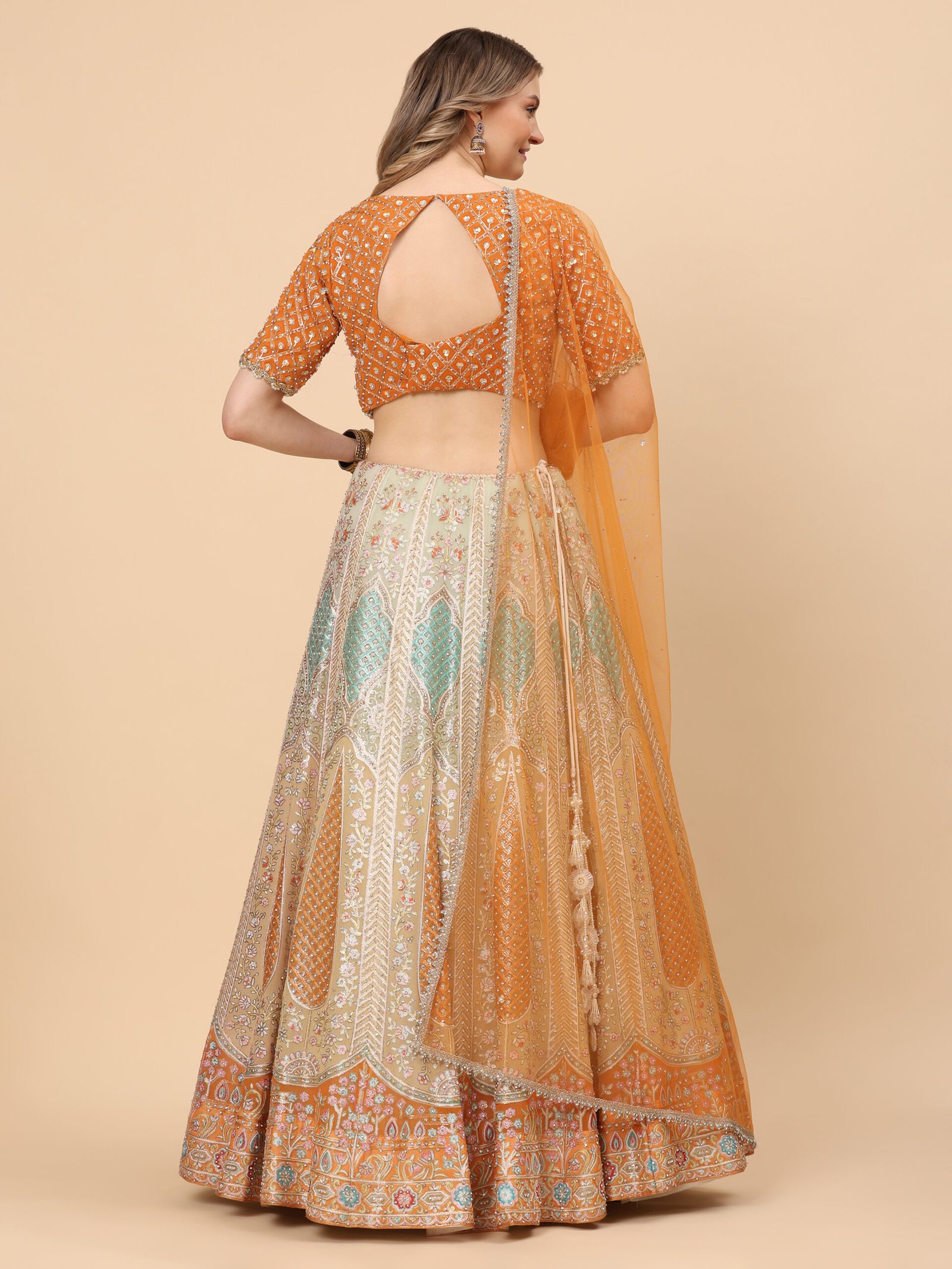 Sunset Glow Embroidered Lehenga - Image 5