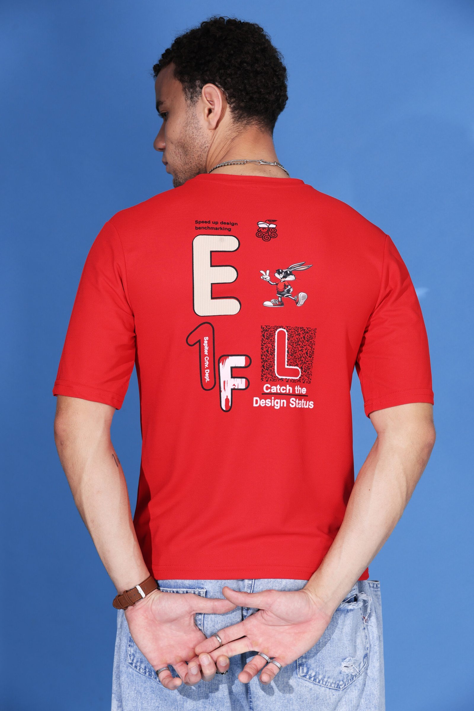 Red Spandex Design Status T shirt - Image 8