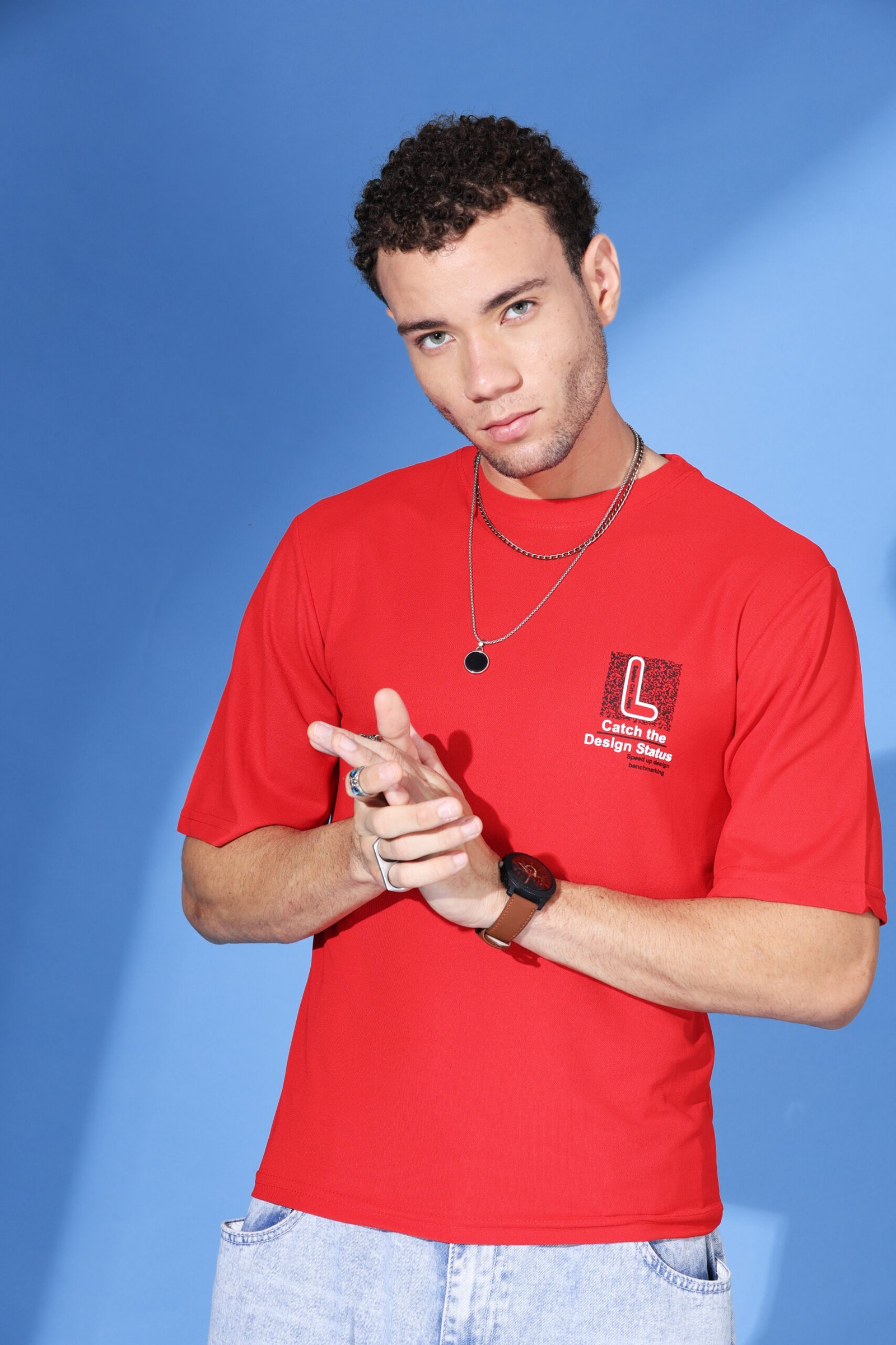 Red Spandex Design Status T shirt - Image 6