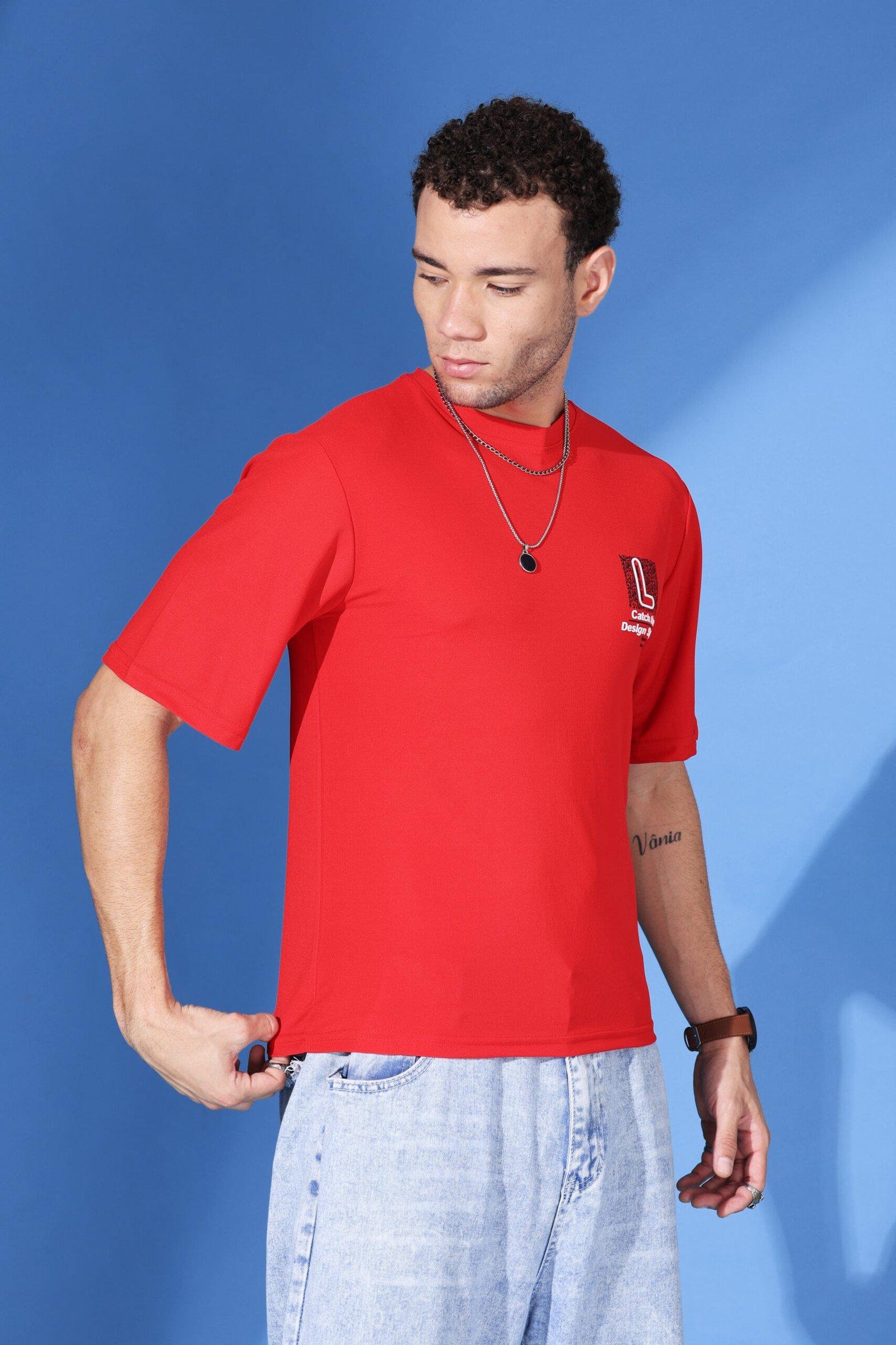 Red Spandex Design Status T shirt - Image 5