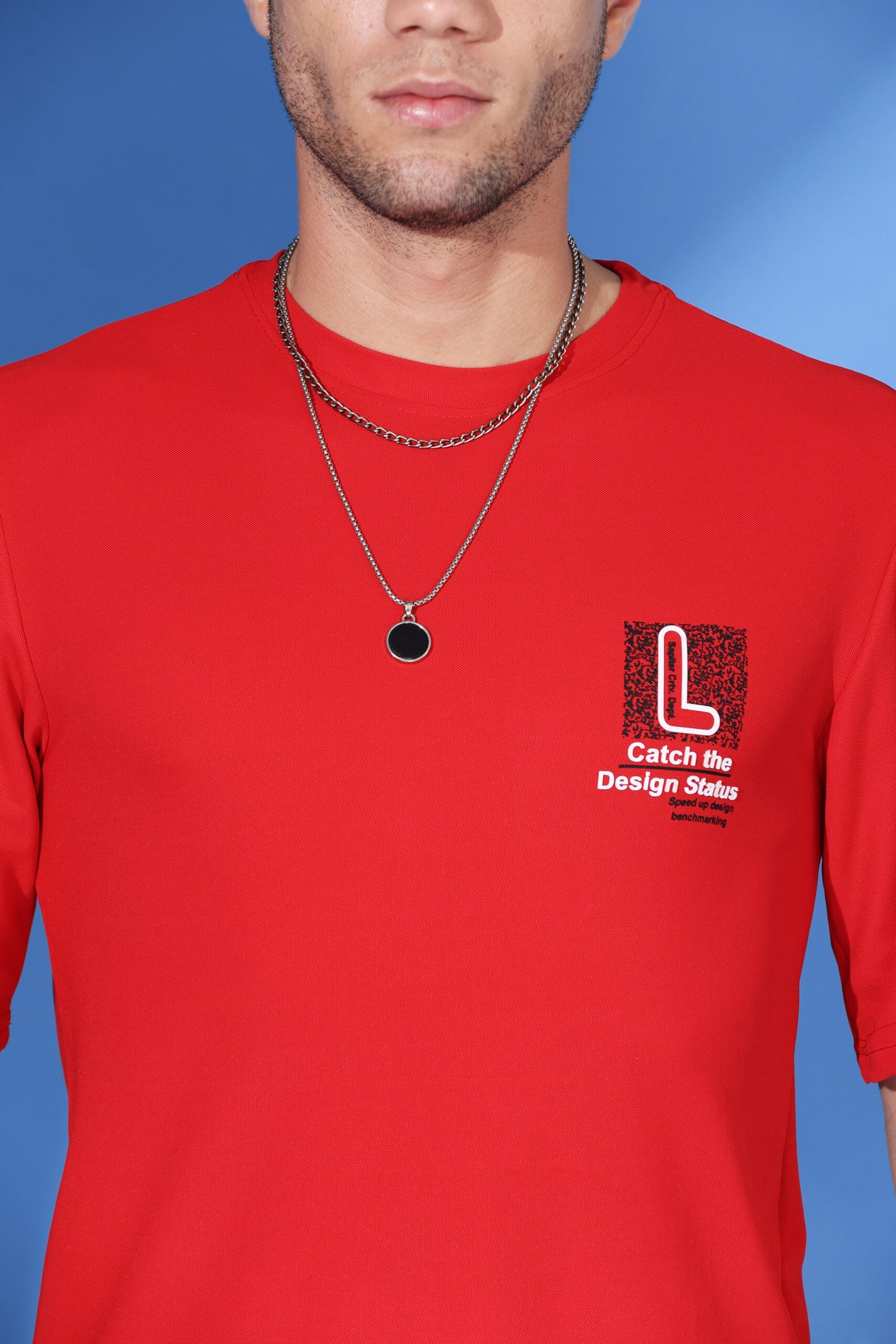 Red Spandex Design Status T shirt - Image 2