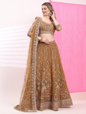 Golden Oasis Embroidered Bridal Lehenga