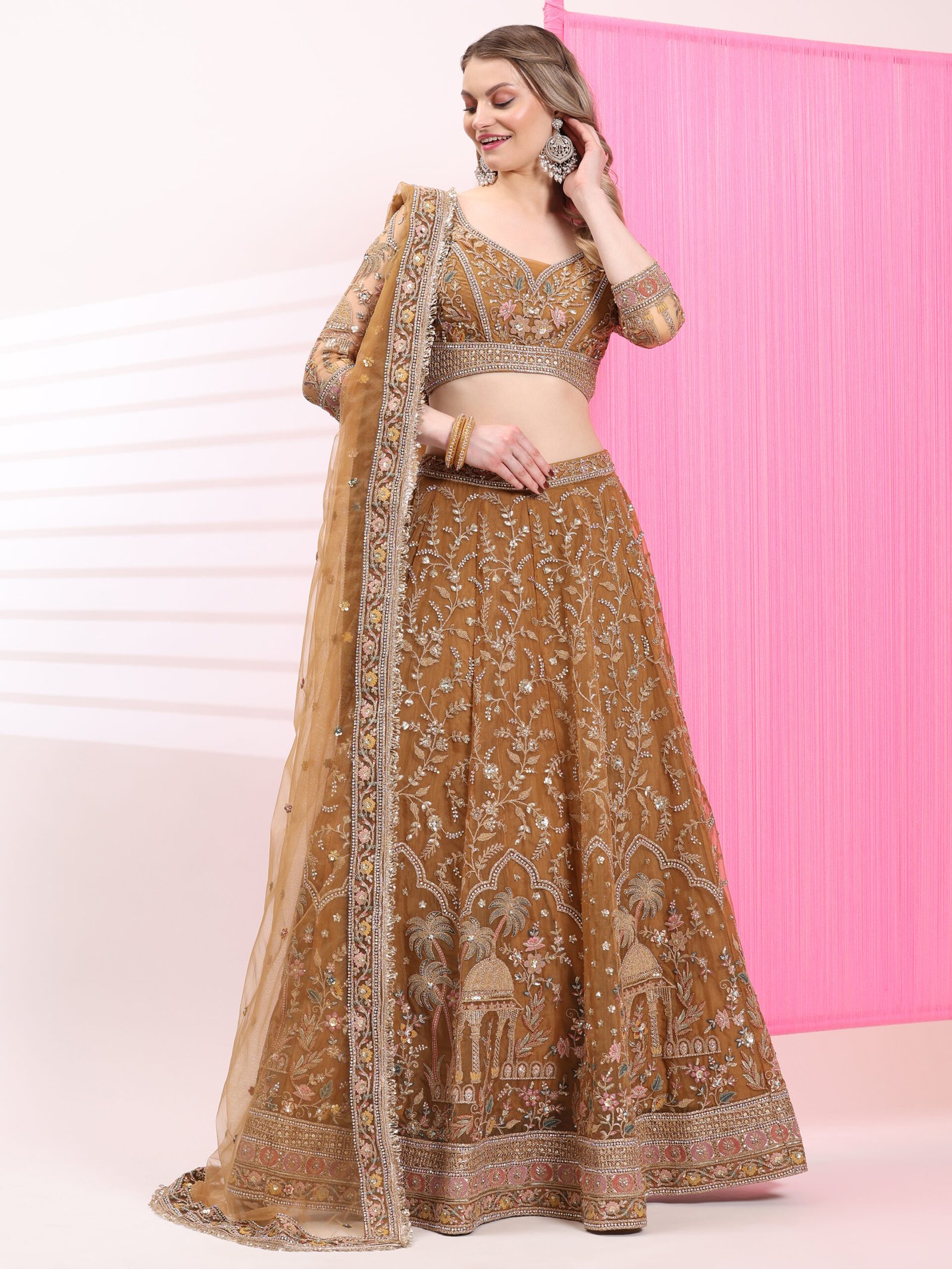 Golden Oasis Embroidered Bridal Lehenga