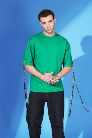 Green Designed Strap T shirt