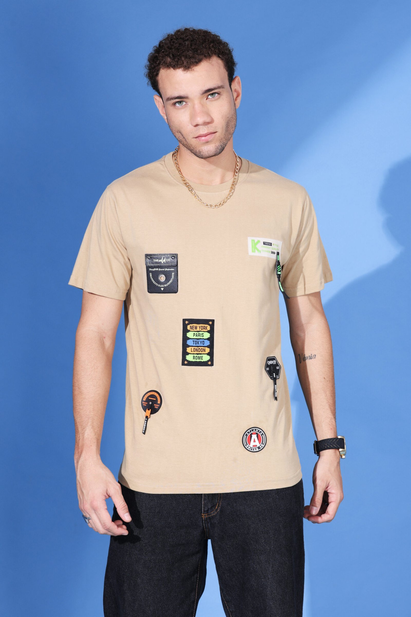 Skin Tone Multi Badge T shirt