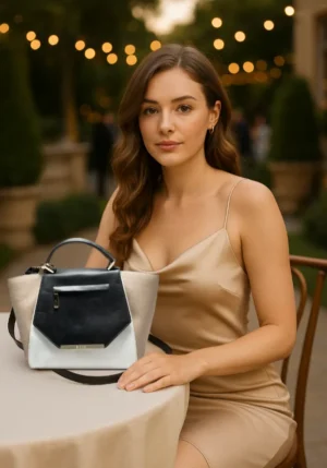 Black Beige White Isabella Shoulder Bag