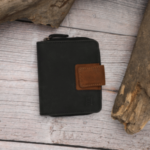 Black and Tan Bi Fold Wallet