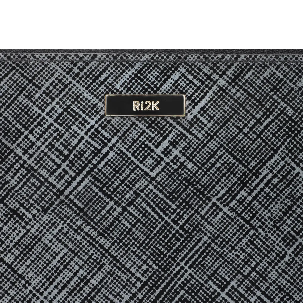 Black and Grey Leather Wristlet Zip Around Purse - Image 5