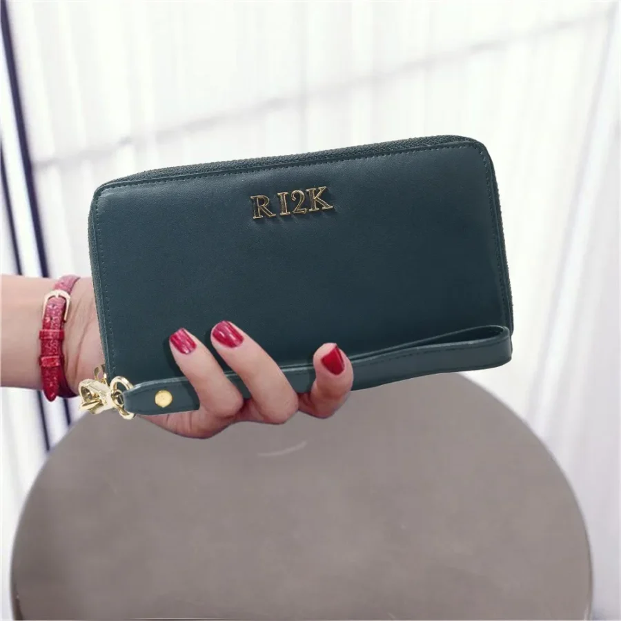 Black Wristlet Zip Around Purse
