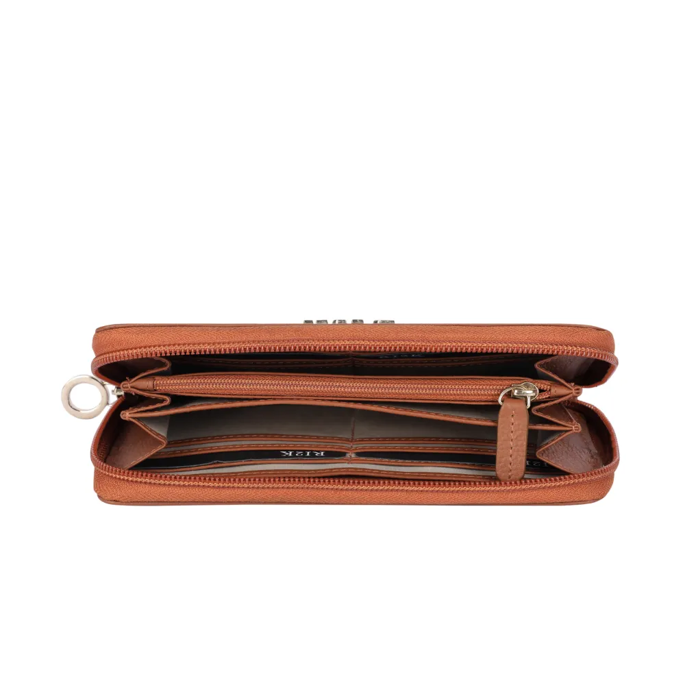 Tan Zip Around Purse - Image 3