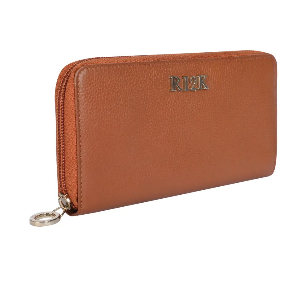 Tan Zip Around Purse - Image 6