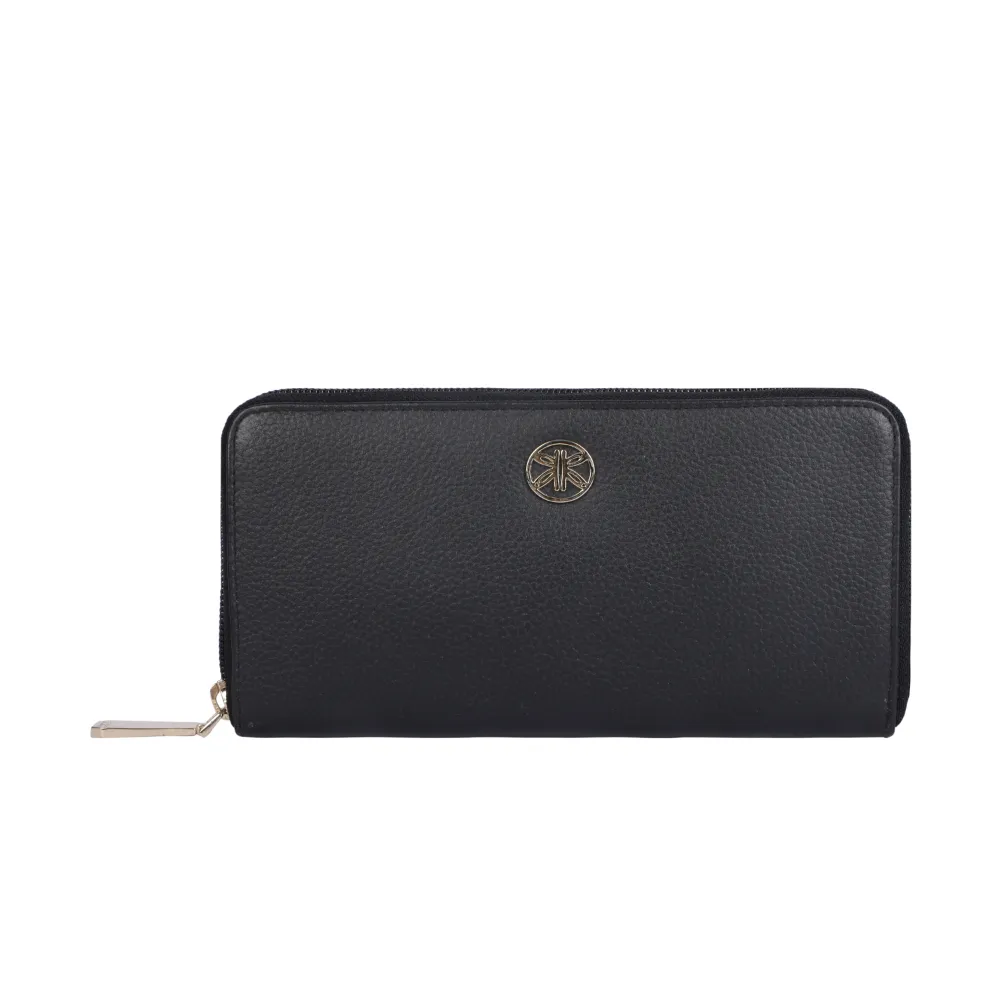 Black With Butterfly Logo Zip Around Purse - Image 2
