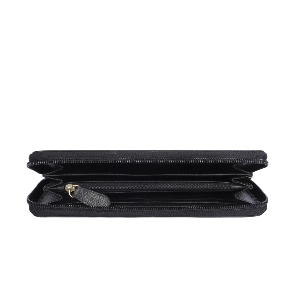 Black With Butterfly Logo Zip Around Purse - Image 3
