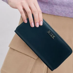 Black With RI2K Logo Zip Around Purse