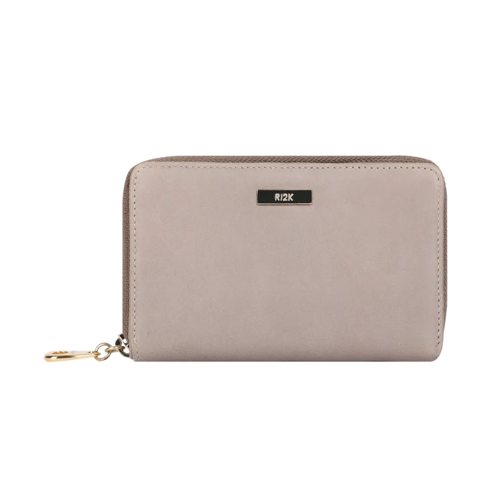 Taupe Zip Around Purse - Image 2