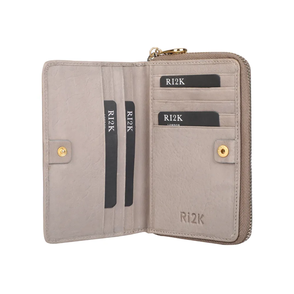 Taupe Zip Around Purse - Image 3