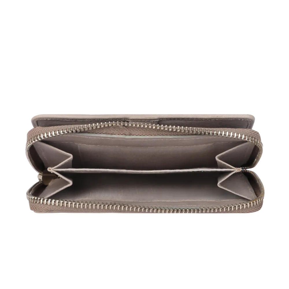 Taupe Zip Around Purse - Image 4