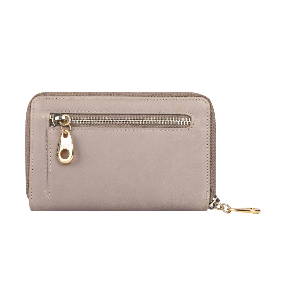 Taupe Zip Around Purse - Image 5