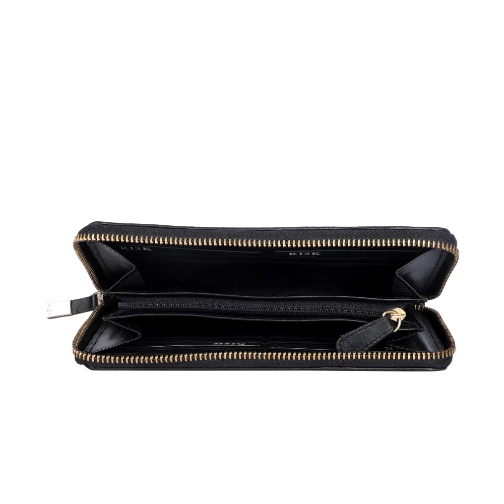 Tan Multicolour Leather Zip Around Purse - Image 3