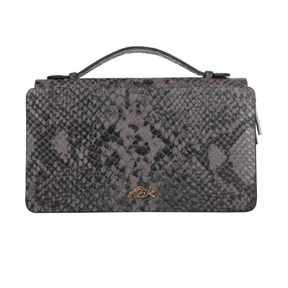 Grey and Black Hand Held Purse - Image 2