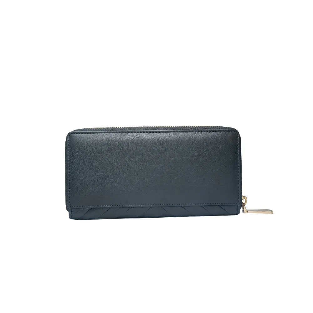 Black Pleated Zip Around Purse - Image 4