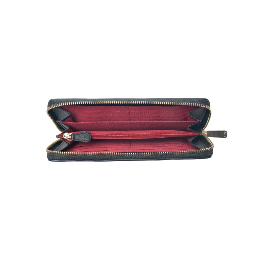 Black Pleated Zip Around Purse - Image 3
