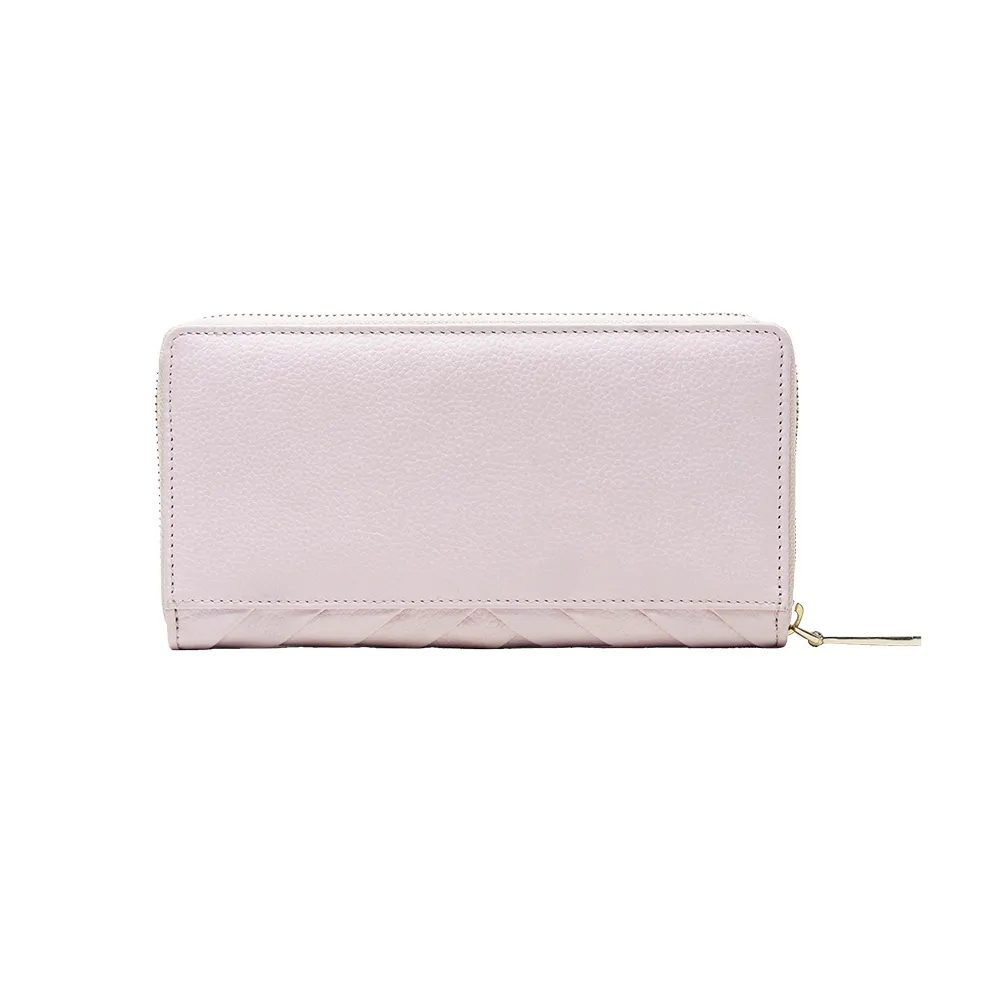 Pink Pleated Zip Around Purse - Image 4