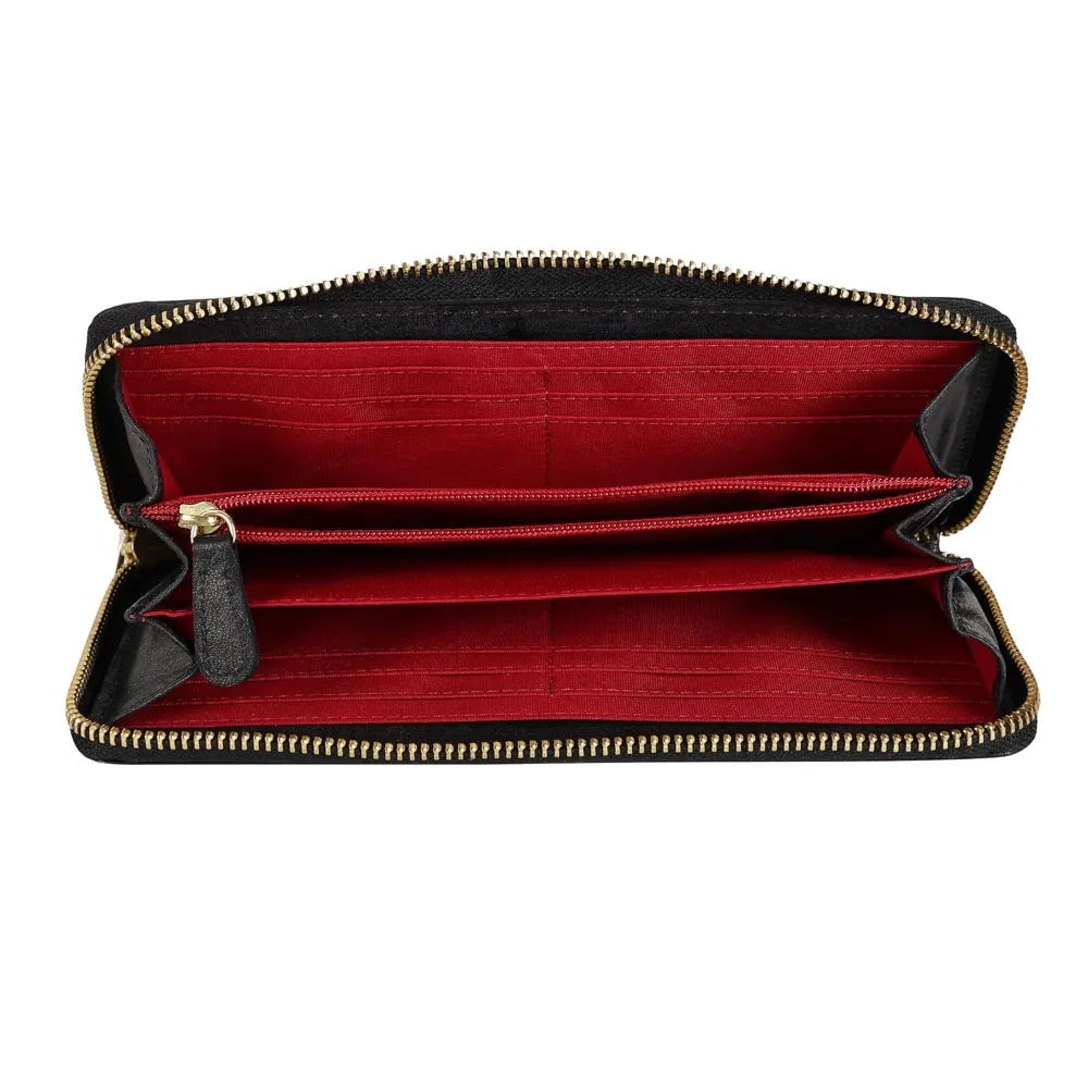 Quilted Black Zip Around Purse - Image 3
