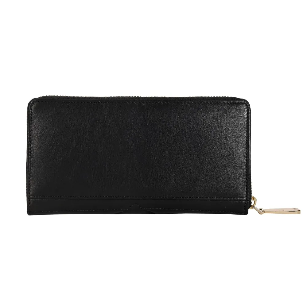 Quilted Black Zip Around Purse - Image 4