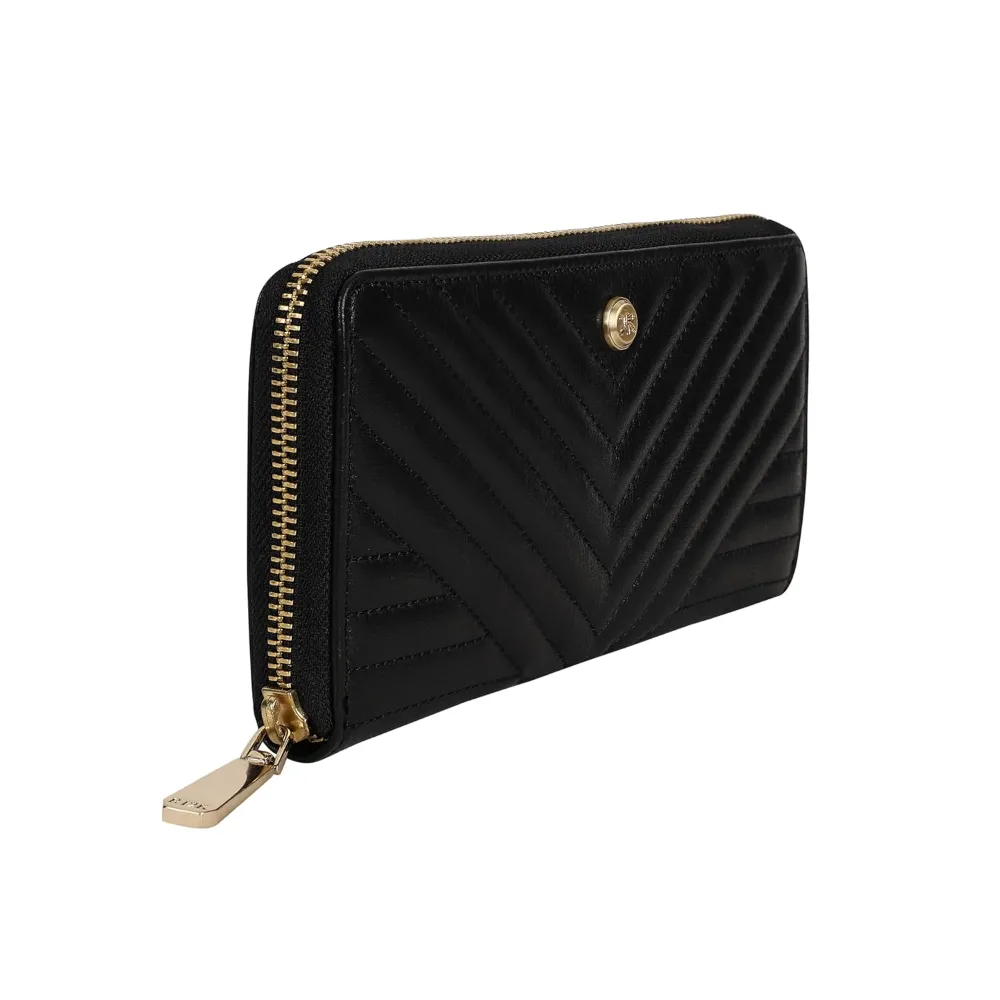 Quilted Black Zip Around Purse - Image 6