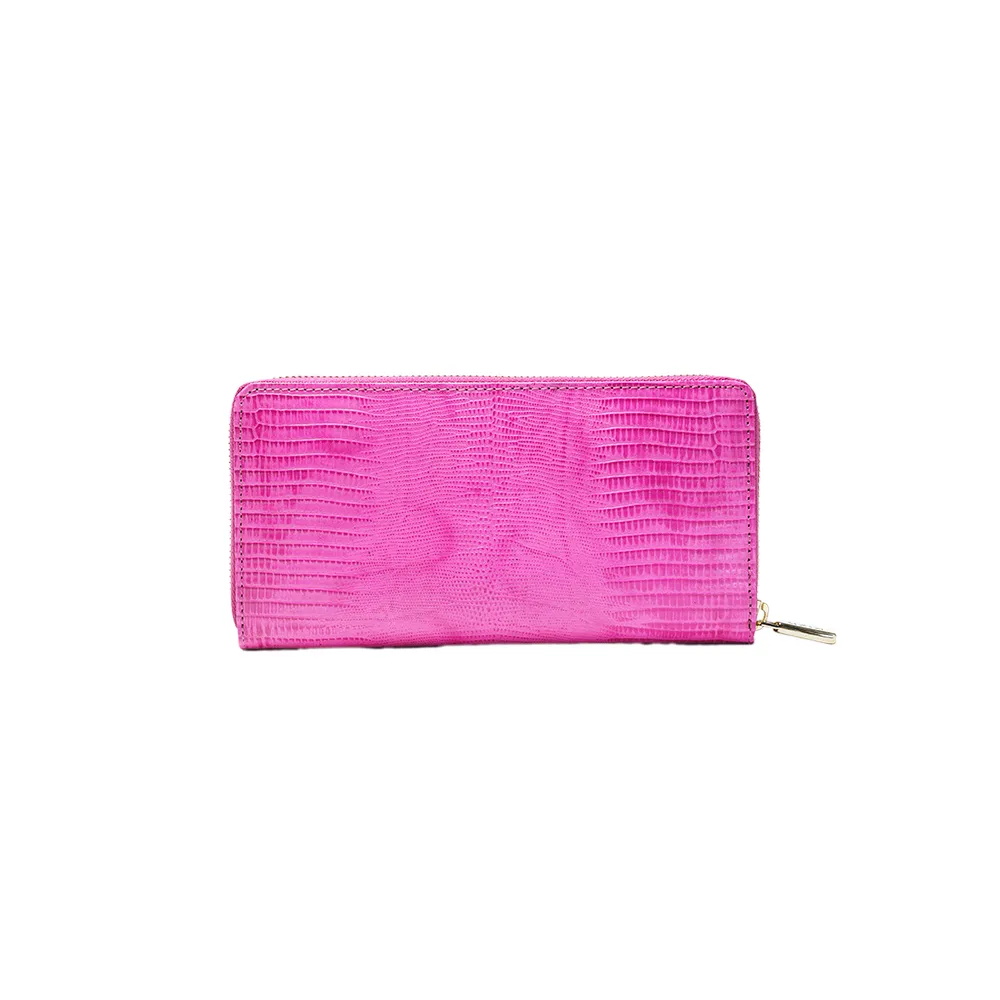 Pink Italian Leather Zip Around Purse - Image 4