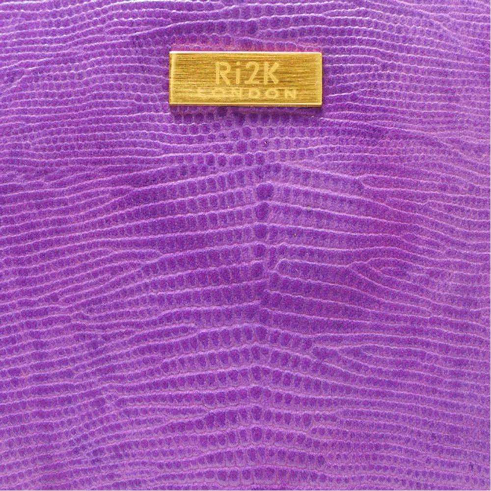 Purple Italian Leather Zip Around Purse - Image 5