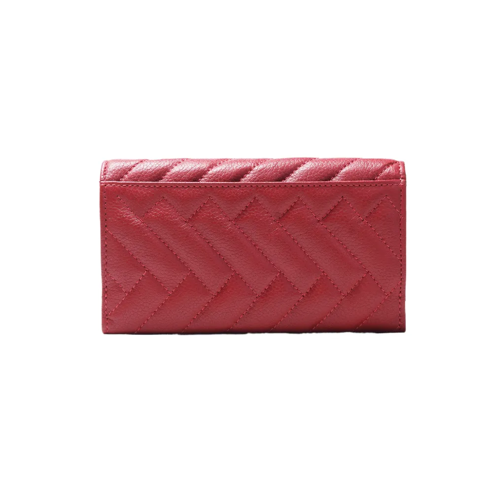 Quilted Red Flap Purse - Image 4