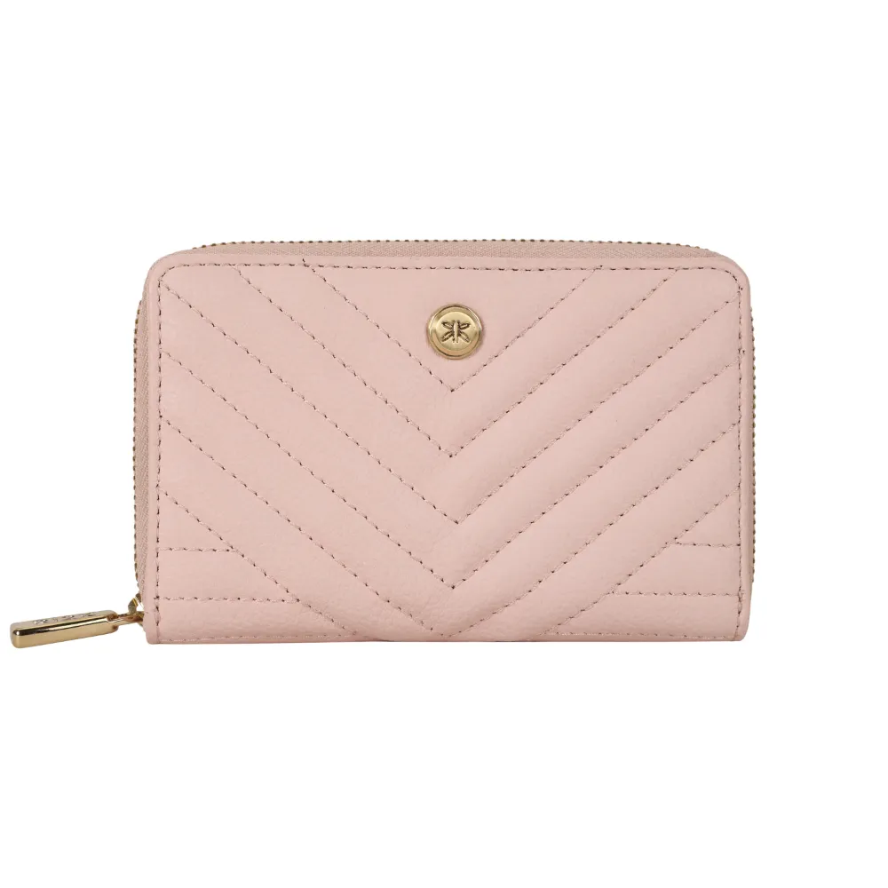 Pink Quilted Medium Zip Around Purse - Image 2