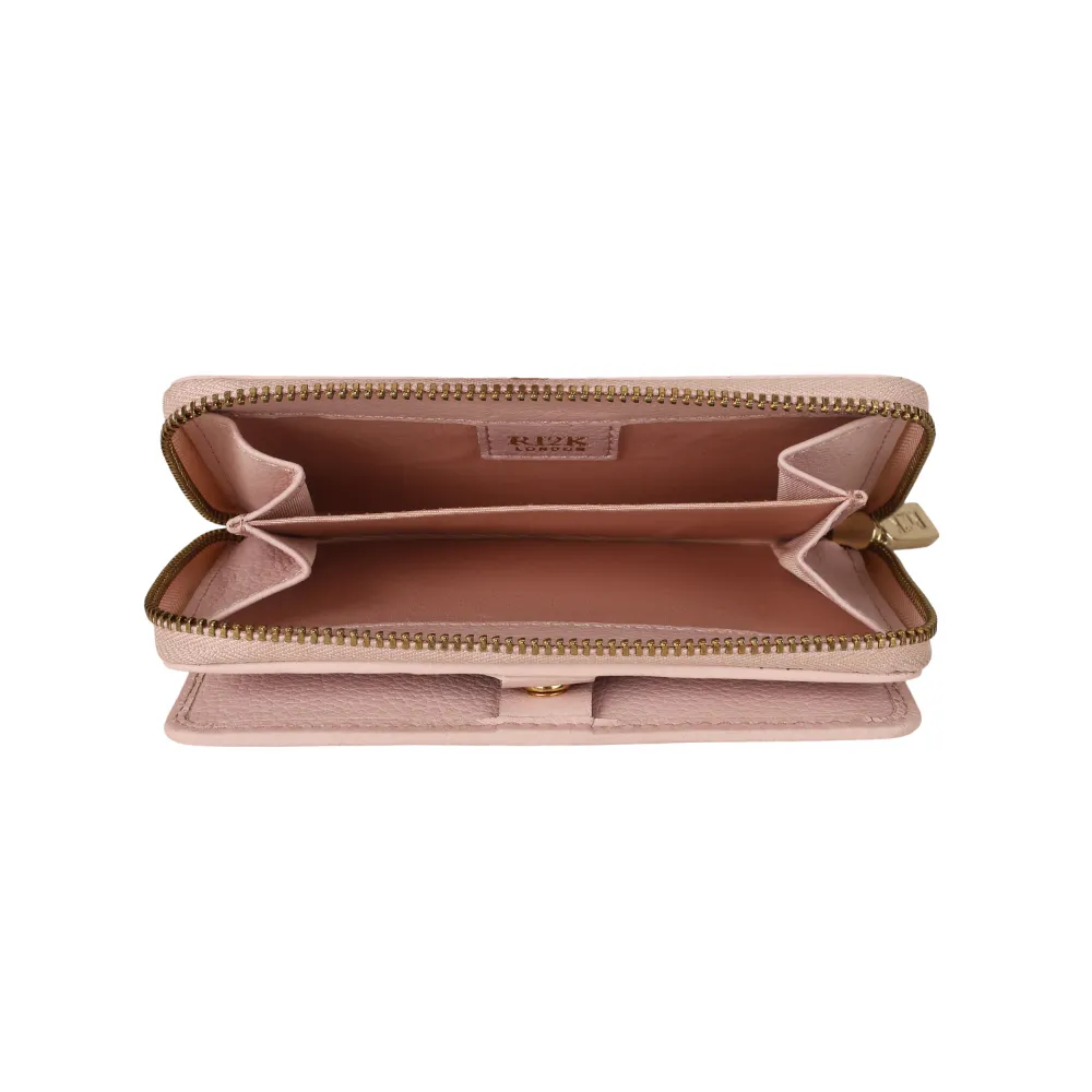 Pink Quilted Medium Zip Around Purse - Image 3