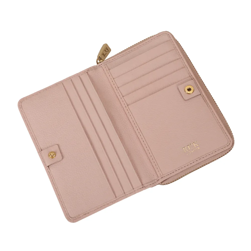 Pink Quilted Medium Zip Around Purse - Image 5