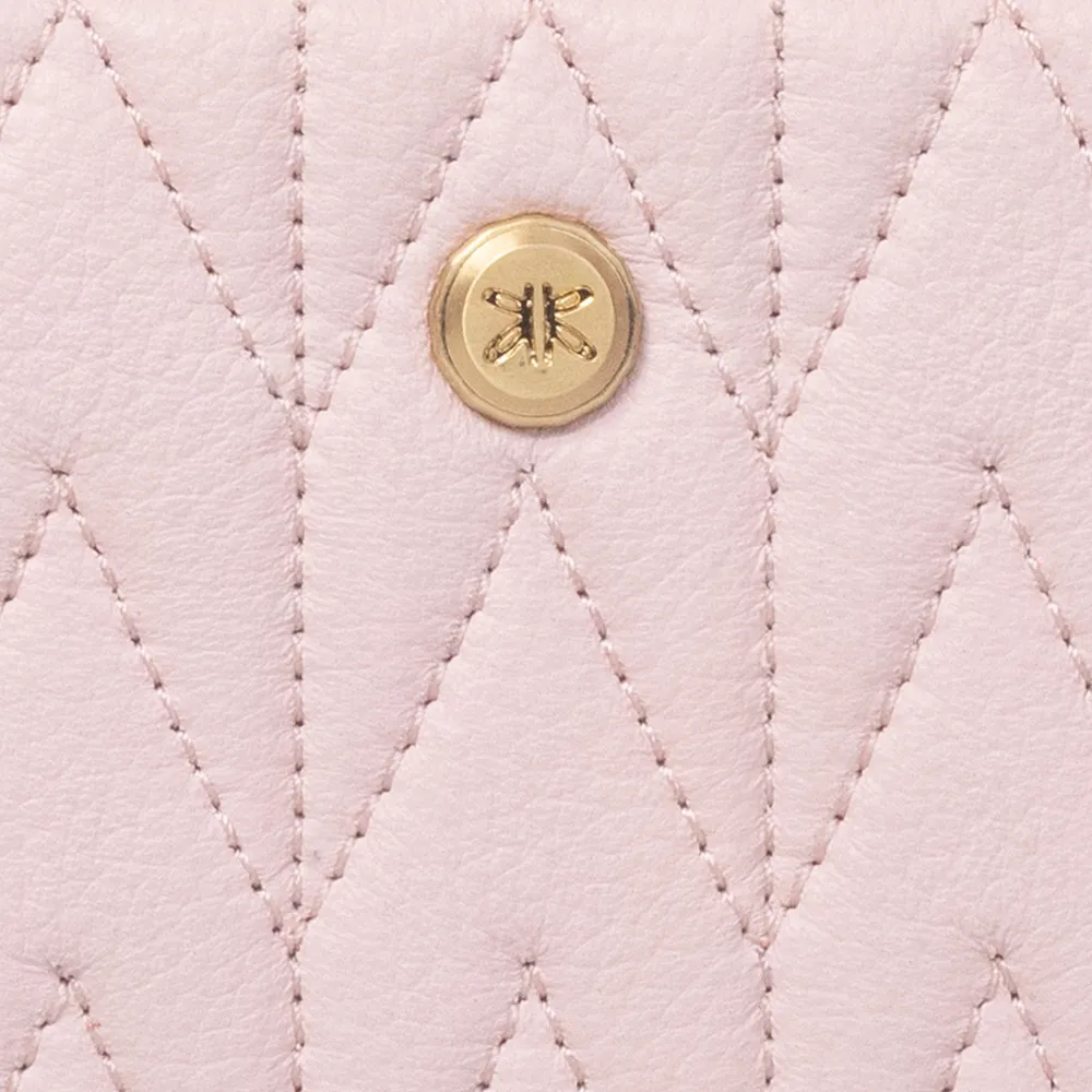 Pink Quilted Zip Around Purse - Image 5
